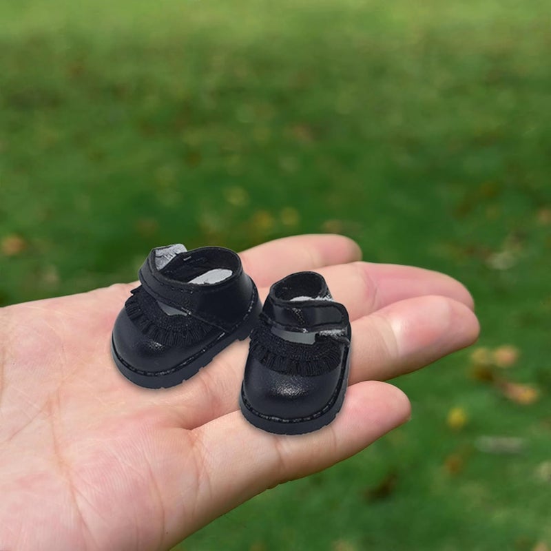 Jojedomo Compatible with Labubu Doll Shoes for 17cm Doll,Shoes Used for Labubu Accessories (HB-Black) - Image 3
